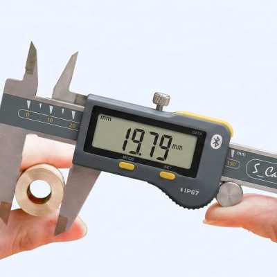 Pied à coulisse numérique IP67 mesurant une pièce cylindrique - Étalonnage pieds à coulisse QualiMet Maroc