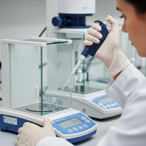 Étalonnage micropipette et balance analytique - Laboratoire QualiMet Maroc
